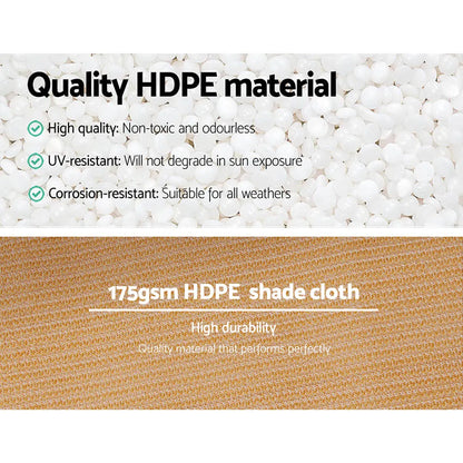 Instahut 70% Shade Cloth 3.66x30m Shadecloth Sail Heavy Duty Beige - Image 4