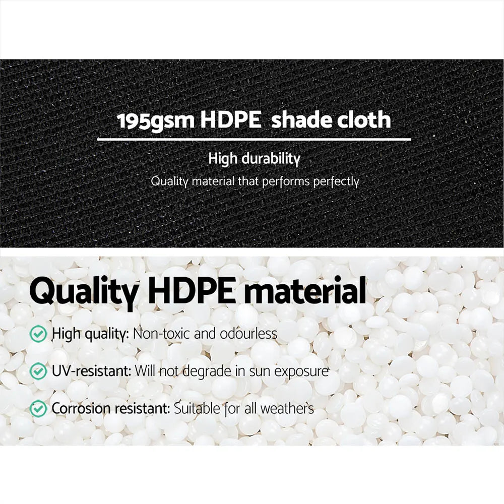 Instahut 90% Shade Cloth 3.66x30m Shadecloth Sail Heavy Duty Black - Image 5