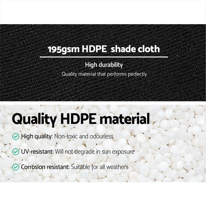 Instahut 90% Shade Cloth 3.66x30m Shadecloth Sail Heavy Duty Black - Image 5