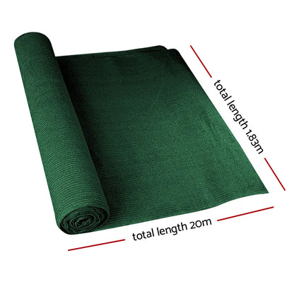 Instahut 50% Shade Cloth 1.83x20m Shadecloth Sail Heavy Duty Green - Image 2