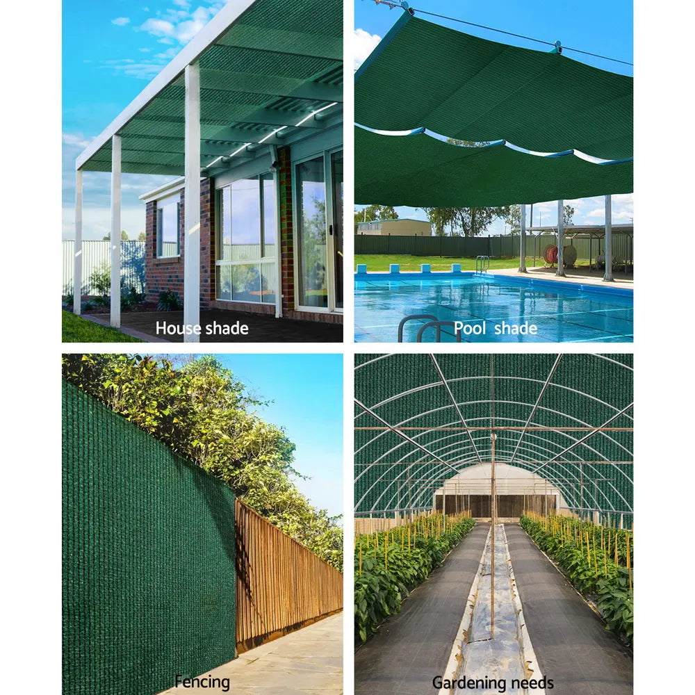 Instahut 50% Shade Cloth 1.83x20m Shadecloth Sail Heavy Duty Green - Image 4