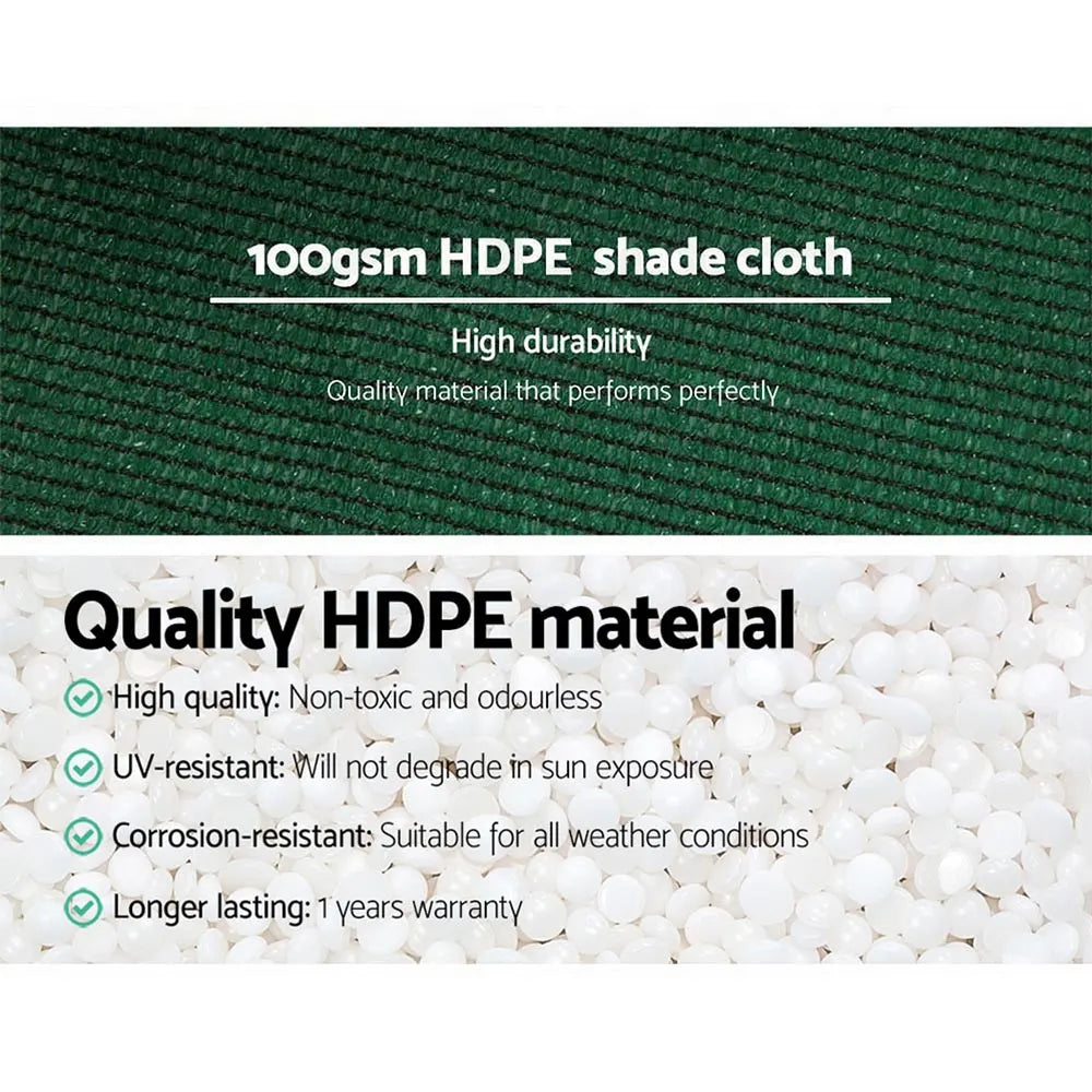 Instahut 50% Shade Cloth 1.83x20m Shadecloth Sail Heavy Duty Green - Image 5
