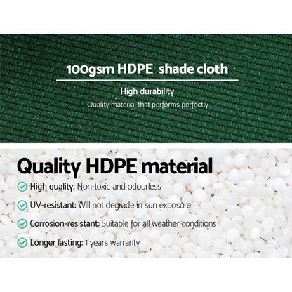 Instahut 50% Shade Cloth 1.83x20m Shadecloth Sail Heavy Duty Green - Image 5