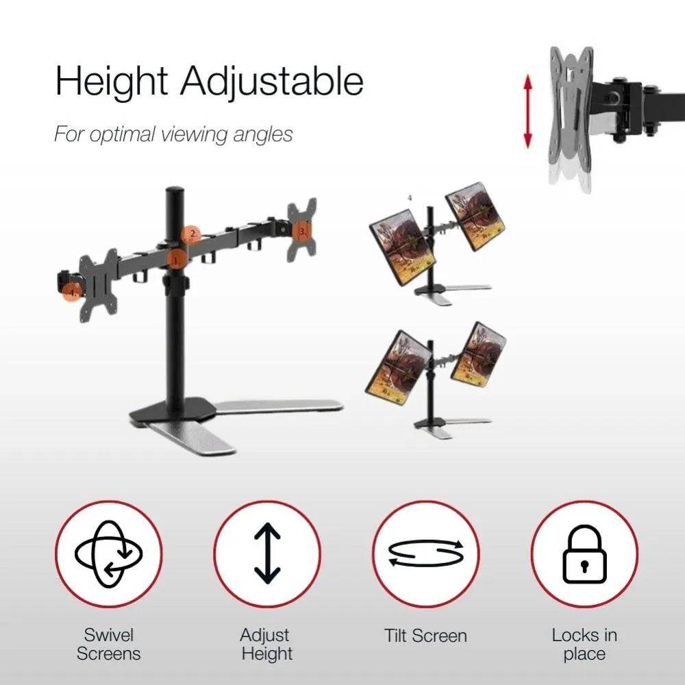 Shintaro Dual Monitor Adjustable Desk - Monitors - Mounts - Image 3