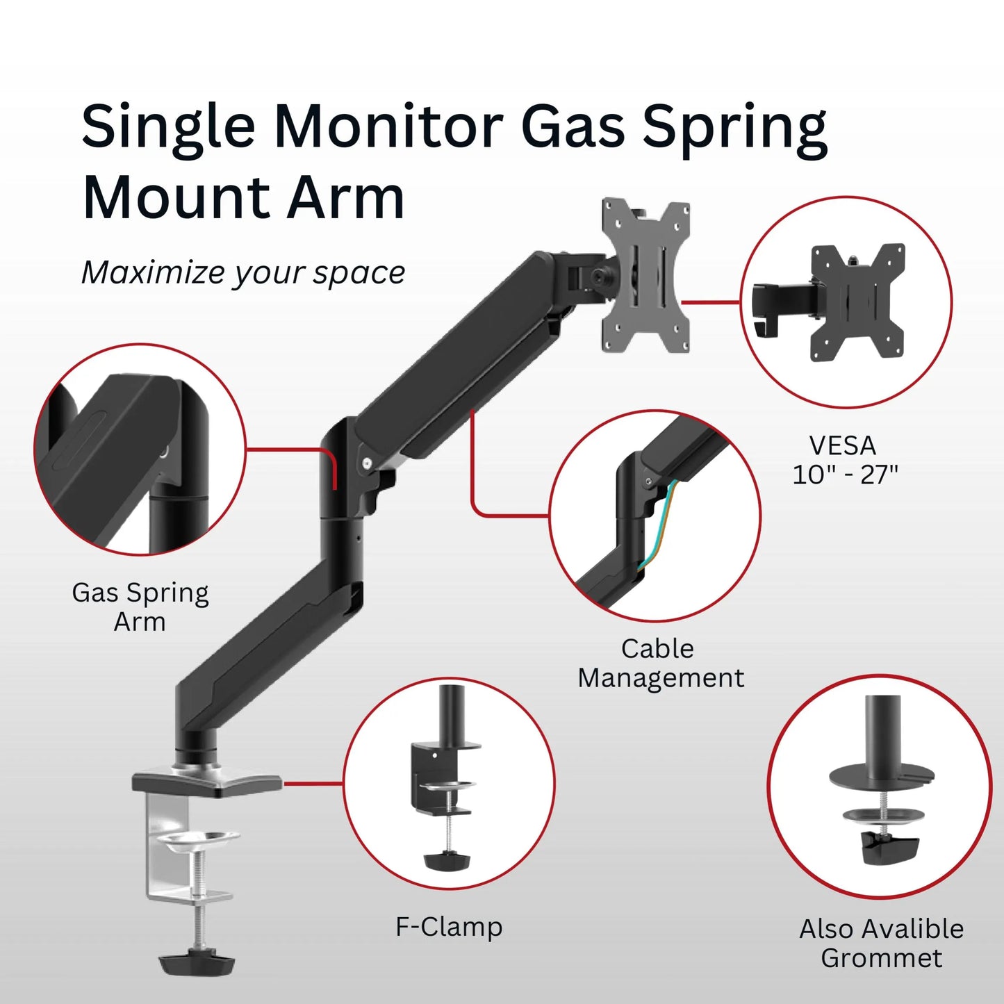 Shintaro Single Monitor Mount 32" - Monitors - Mounts - Image 2