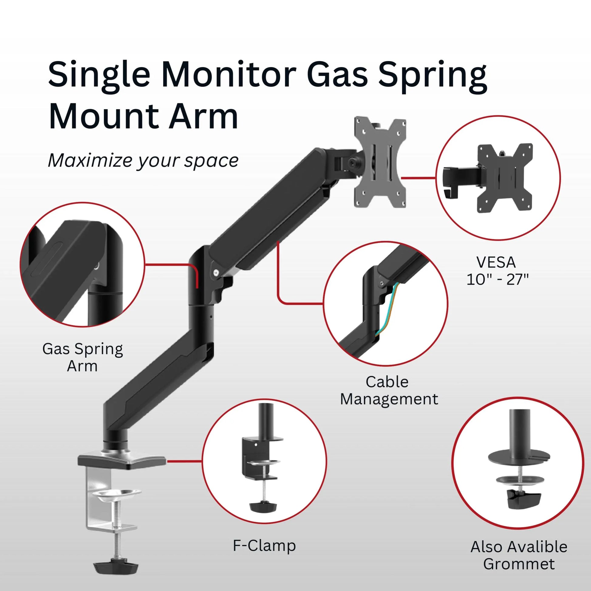 Shintaro Single Monitor Mount 32" - Monitors - Mounts - Image 2