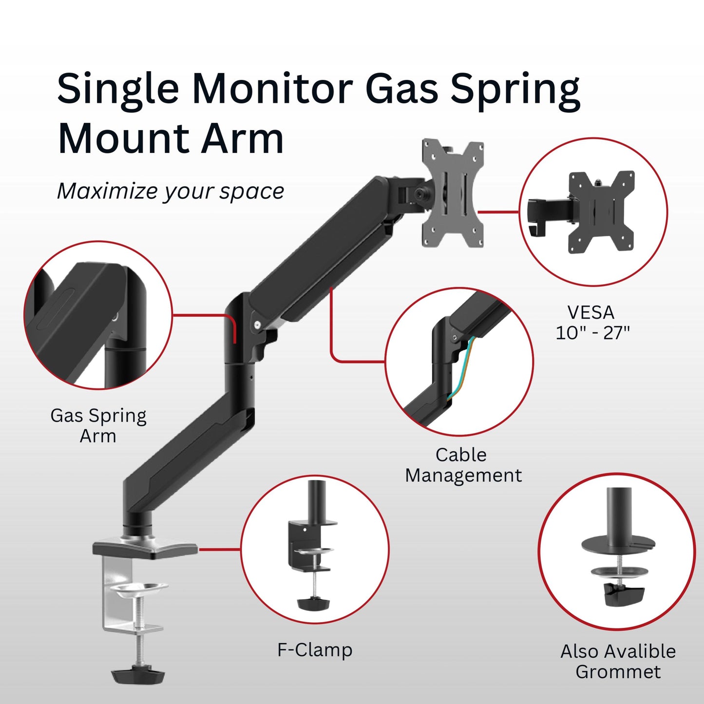 Shintaro Single Monitor Mount 32" - Monitors - Mounts - Image 2