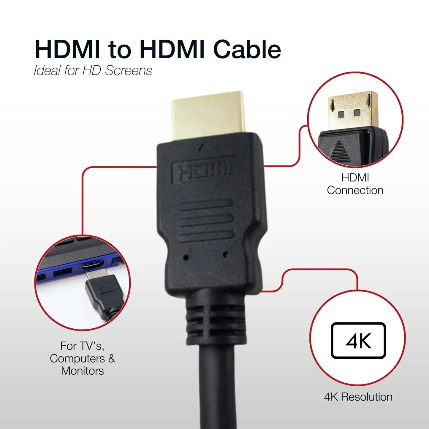 Shintaro HDMI V2.0 1m Cable 4K - Display Accessories - Image 3
