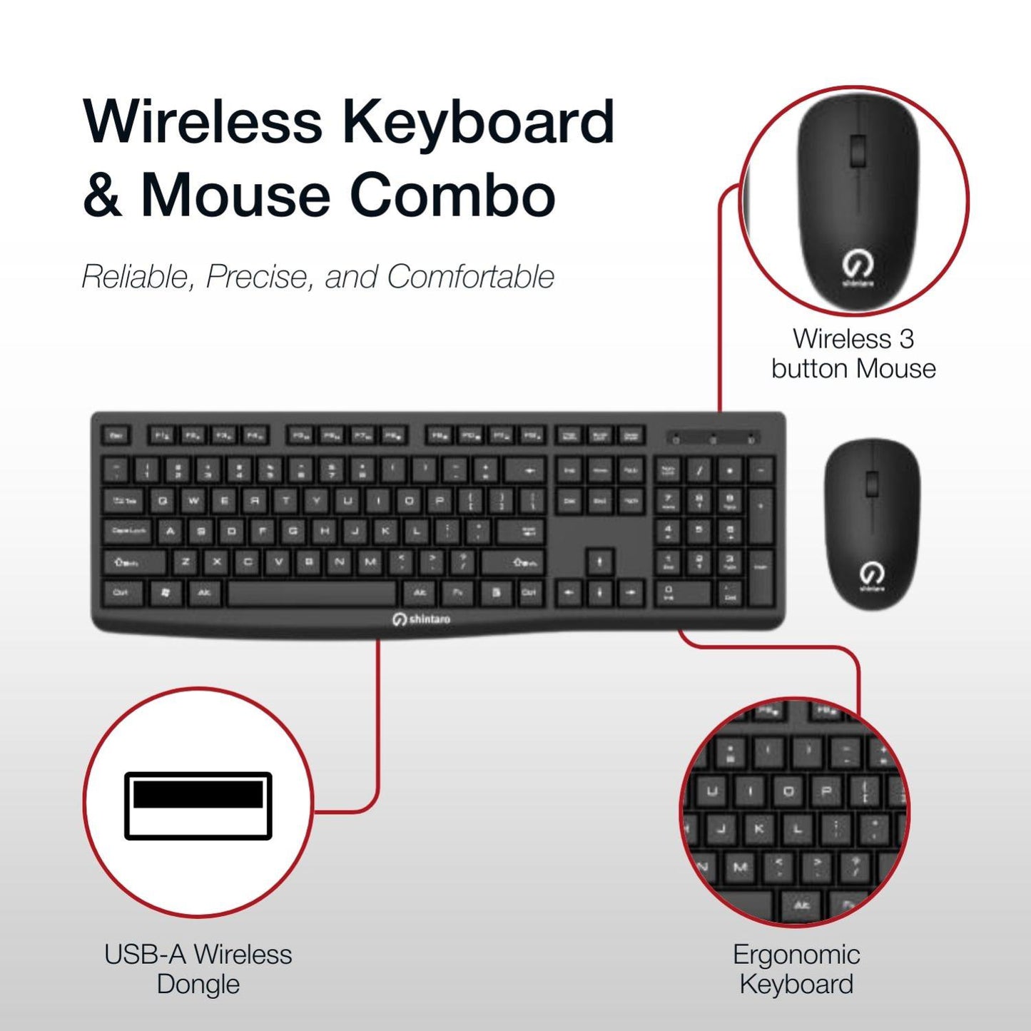 Shintaro Wireless Keyboard & Mouse Combo - Keyboards & Mice - Image 4