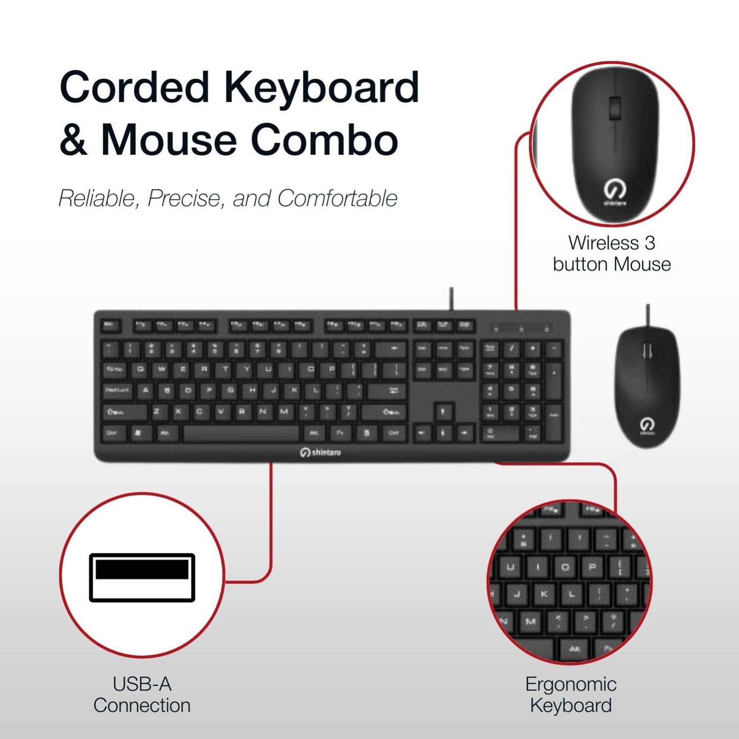 Shintaro Wired Keyboard & Mouse Combo - Keyboards & Mice - Image 5