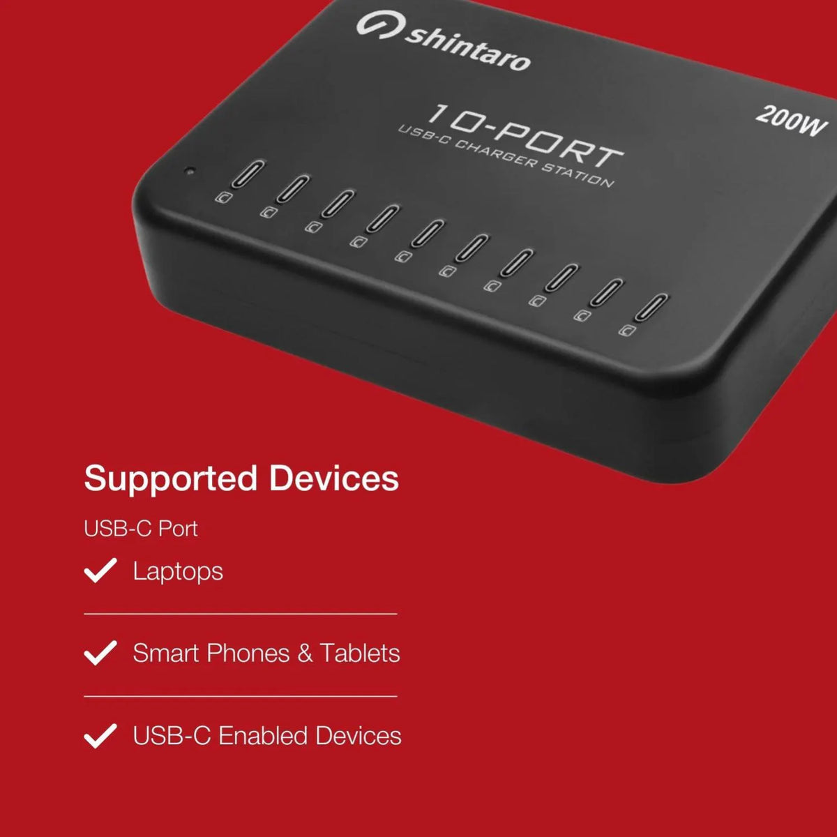 Shintaro 200W 10-Port USB-C GaN Charger - Highlighted Products - Image 6