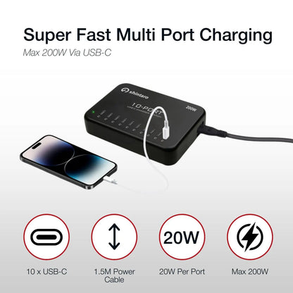 Shintaro 200W 10-Port USB-C GaN Charger - Highlighted Products - Image 9