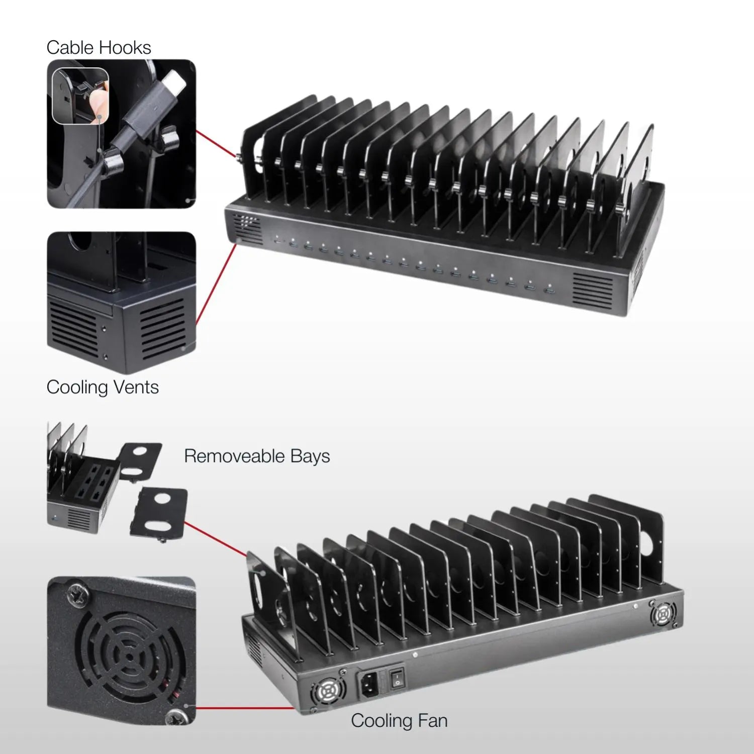 Shintaro 16-Port USB-C PD 3.0 1000W GaN Charging Dock - Tablet Accessories - Image 6