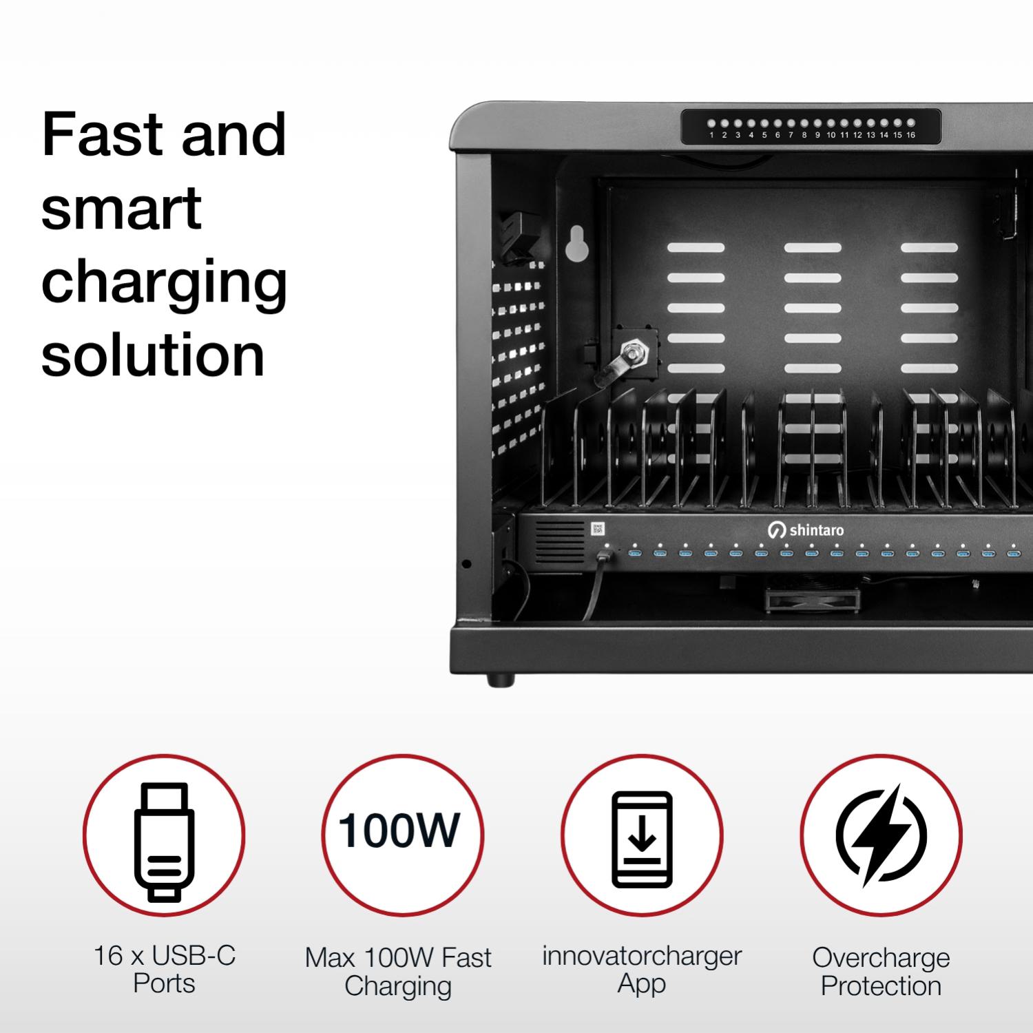 Shintaro 16-Port USB-C 1000W Charging Cabinet - Charging Cabinets - Image 6