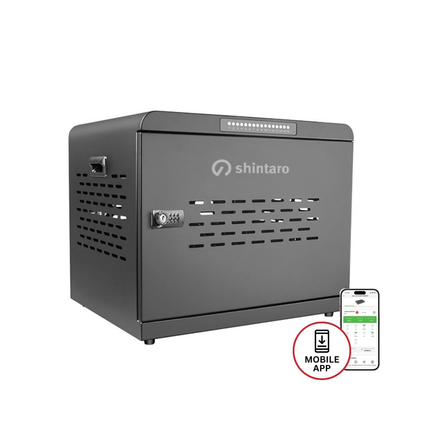 Shintaro 16-Port USB-C 1000W Charging Cabinet - Charging Cabinets
