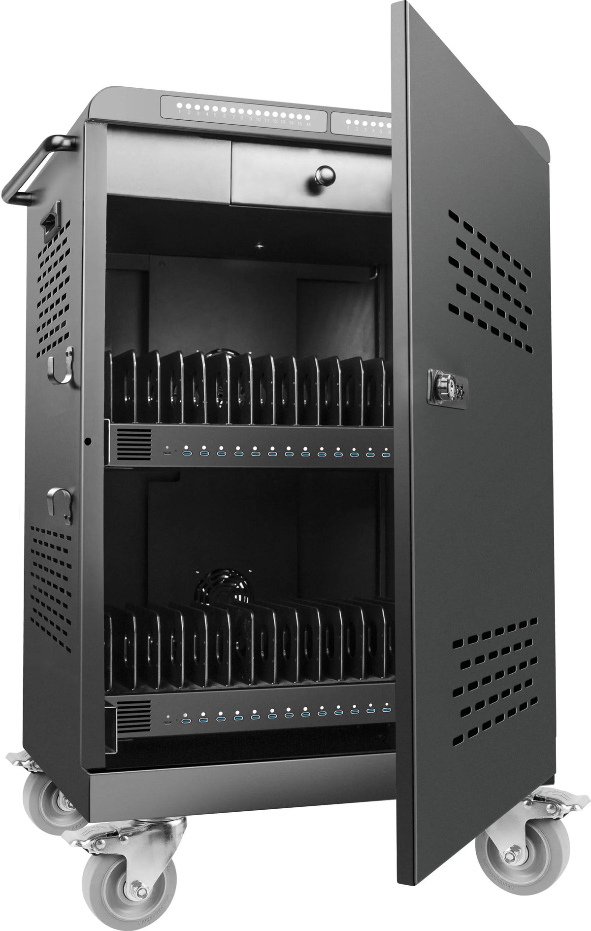 Shintaro 32-Port USB-C PD 3.0 2000W Charging Trolley - Charging Cabinets