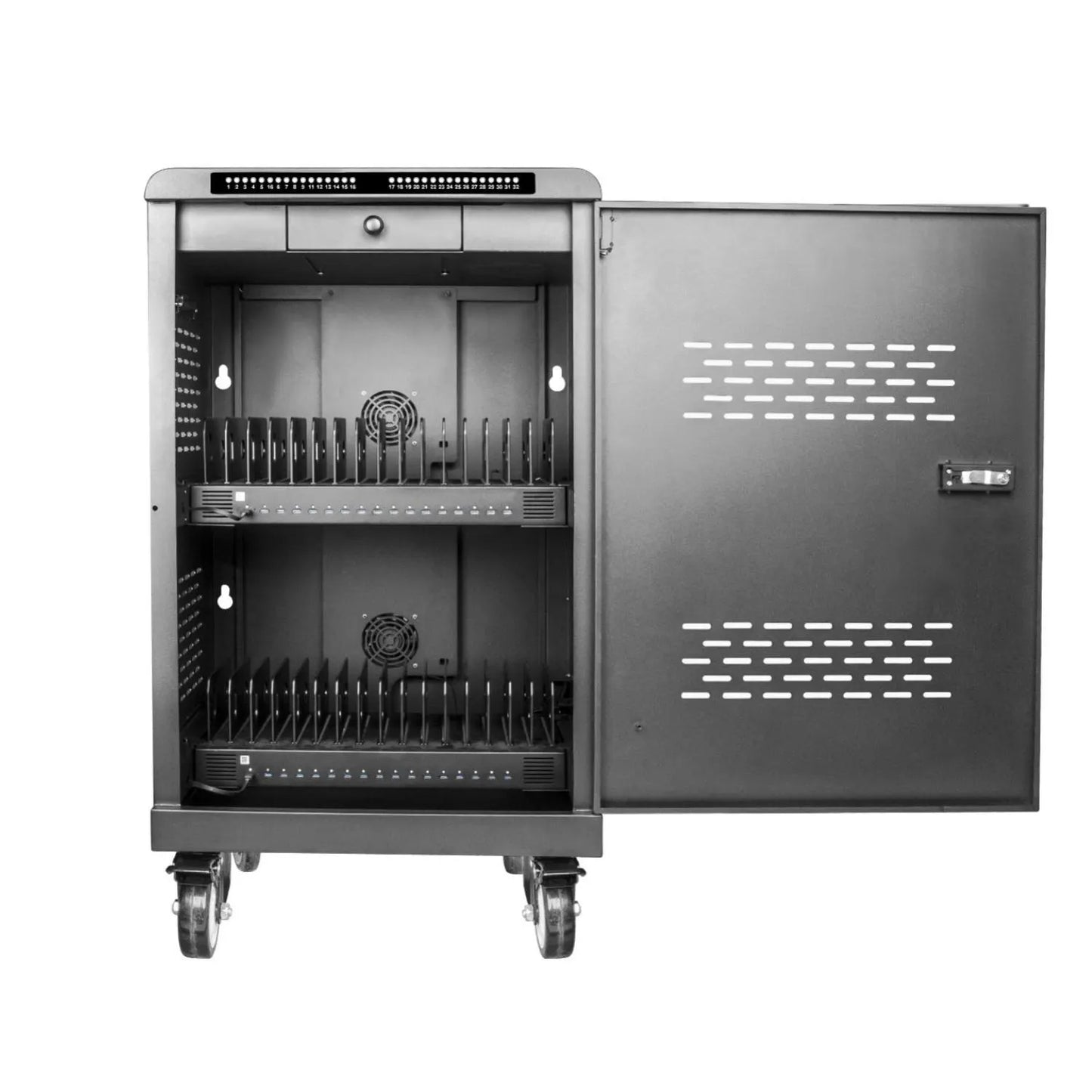 Shintaro 32-Port USB-C PD 3.0 2000W Charging Trolley - Charging Cabinets - Image 2
