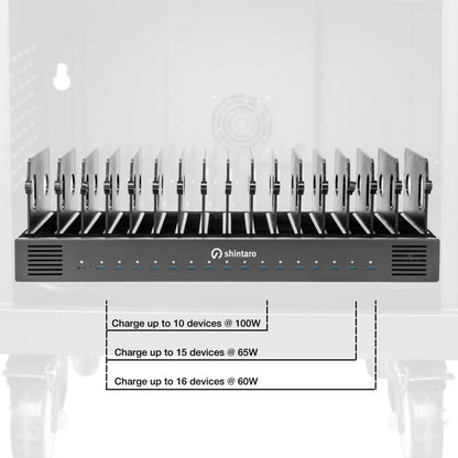Shintaro 32-Port USB-C PD 3.0 2000W Charging Trolley - Charging Cabinets - Image 5
