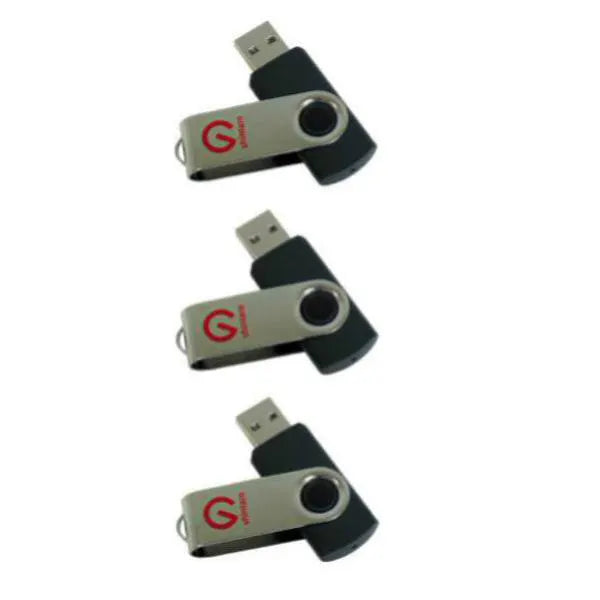 Shintaro 8GB USB 2.0 Rotating Pocket Disk - 3 Pack - USB Pocket Drive