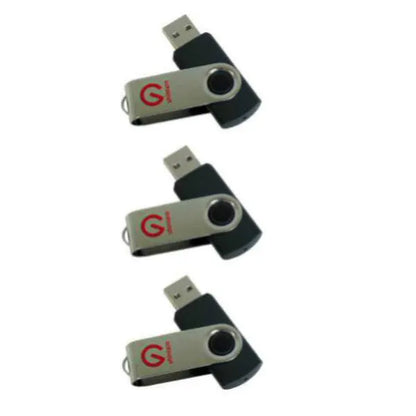 Shintaro 8GB USB 2.0 Rotating Pocket Disk - 3 Pack - USB Pocket Drive