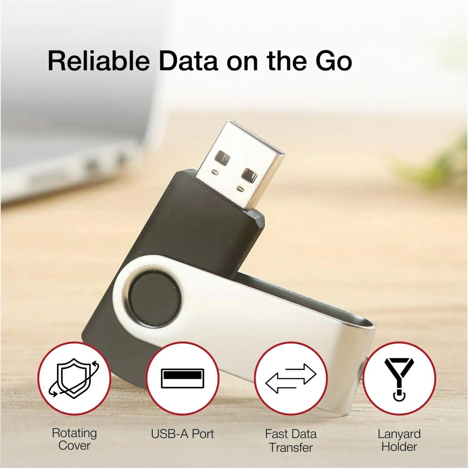 Shintaro 8GB USB 2.0 Rotating Pocket Disk - 3 Pack - USB Pocket Drive - Image 5