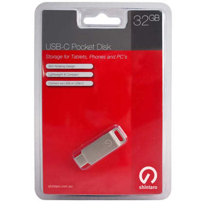 Shintaro 128GB USB-C & USB-A Pocket Disk - USB Pocket Drive - Image 5
