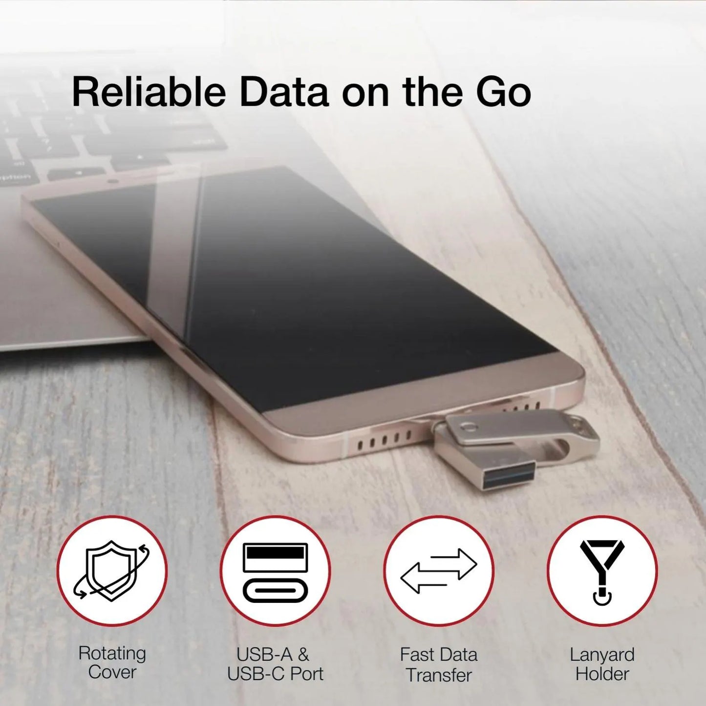 Shintaro 128GB USB-C & USB-A Pocket Disk - USB Pocket Drive - Image 8