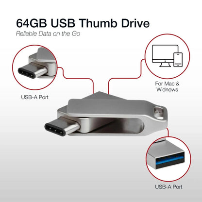 Shintaro 64GB USB-C & USB-A Pocket Disk - USB Pocket Drive - Image 8