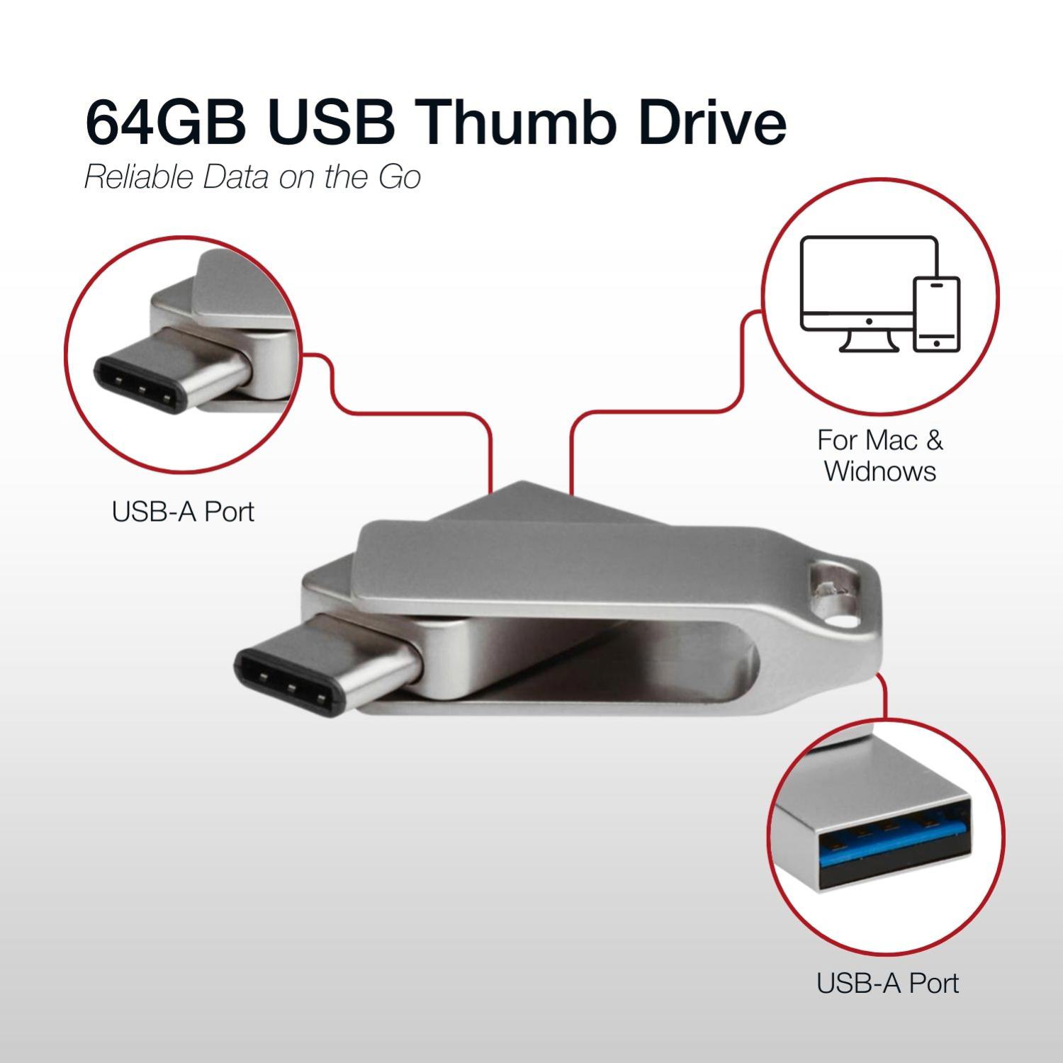 Shintaro 64GB USB-C & USB-A Pocket Disk - USB Pocket Drive - Image 8