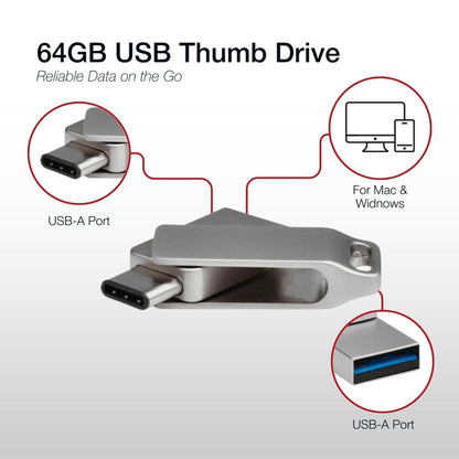 Shintaro 64GB USB-C & USB-A Pocket Disk - USB Pocket Drive - Image 8