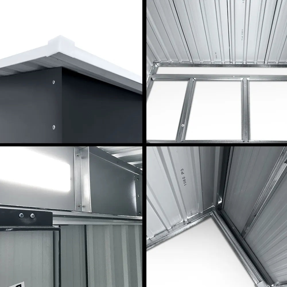 Giantz Garden Shed 2.38x1.31M w/Metal Base Sheds Outdoor Storage Tool Workshop Sliding Door - Image 6