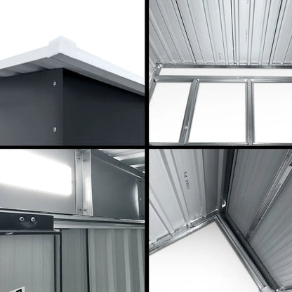 Giantz Garden Shed 2.38x1.31M w/Metal Base Sheds Outdoor Storage Tool Workshop Sliding Door - Image 6