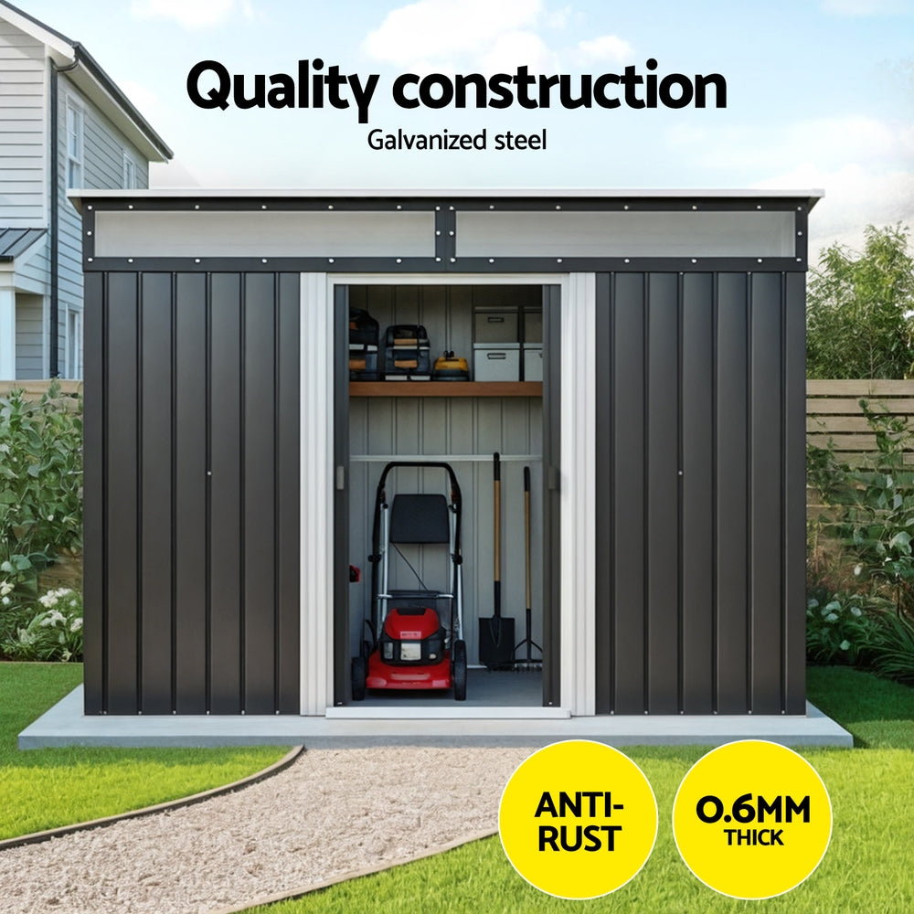 Giantz Garden Shed Outdoor Storage 2.60x1.95M Tool Sheds Workshop House Shelter - Image 5