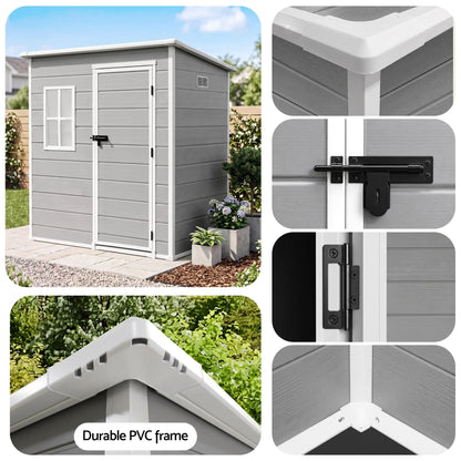 Giantz Garden Shed Outdoor Storage Box 1.87x1.28M Resin Tool Shed Backyard Grey - Image 8