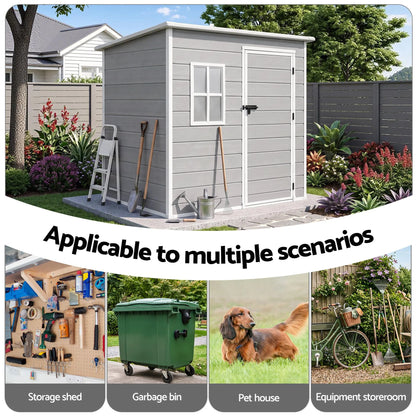 Giantz Garden Shed Outdoor Storage Box 1.87x1.28M Resin Tool Shed Backyard Grey - Image 9