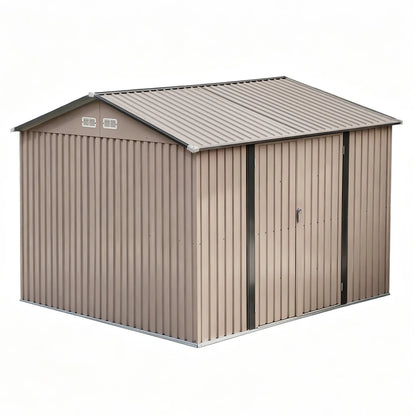 Giantz 3X3M Garden Shed Outdoor Storage Backyard Tool Shed Galvanized Steel Brown - Image 3