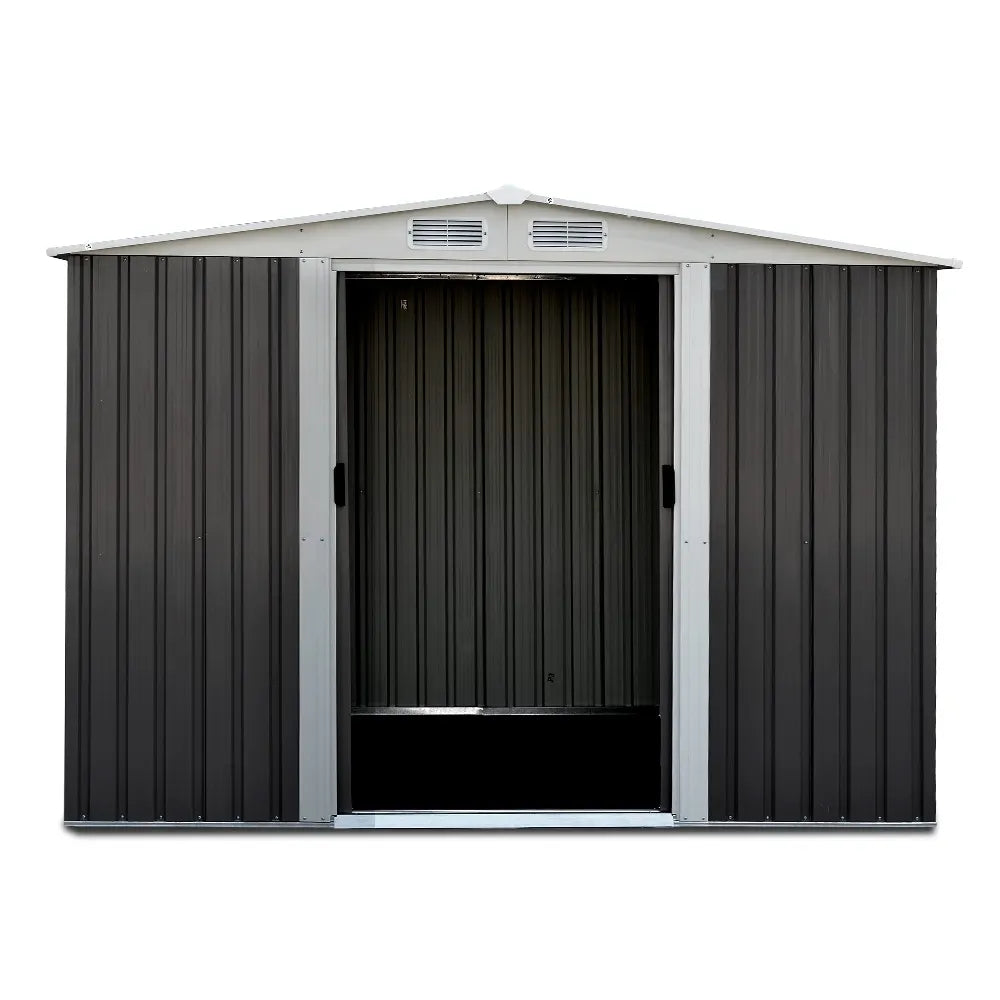 Giantz Garden Shed 2.58x2.07M w/Metal Base Sheds Outdoor Storage Double Door Tool - Image 3