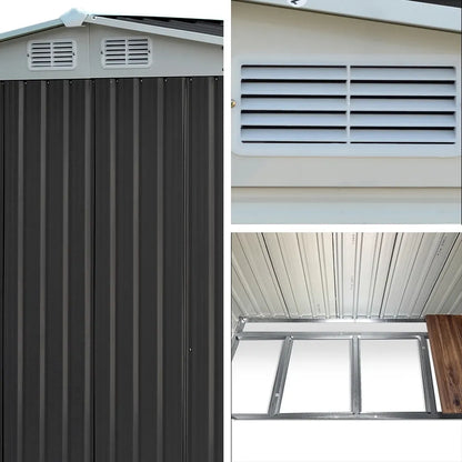 Giantz Garden Shed 2.58x2.07M w/Metal Base Sheds Outdoor Storage Double Door Tool - Image 6