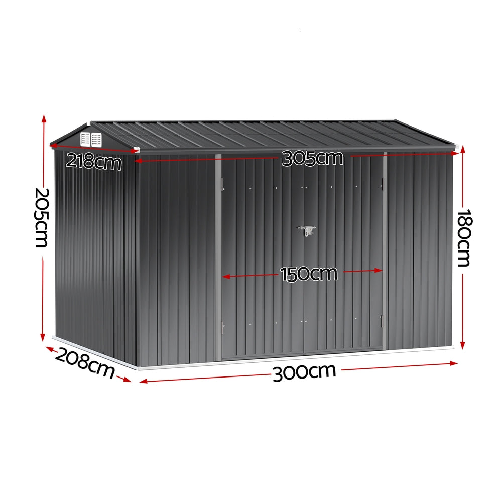 Giantz Garden Shed 3x2.18M Outdoor Storage Sheds Tool Workshop House Shelter - Image 2
