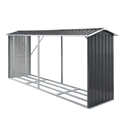 Giantz Firewood Storage Shed 334.5CM x 92CM Outdoor Log Rack Galvanised Steel Wood Holder
