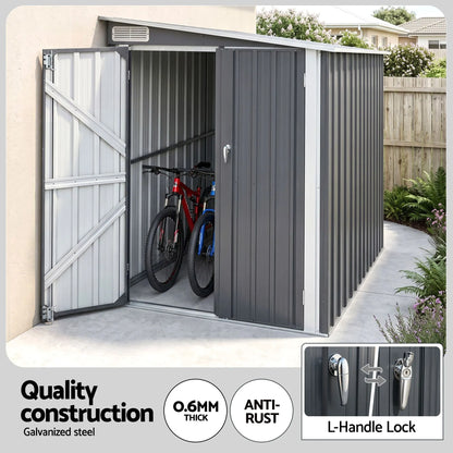 Giantz Garden Shed 118x238cm Lean To Bike Shelter Backyard Outdoor Storage - Image 4