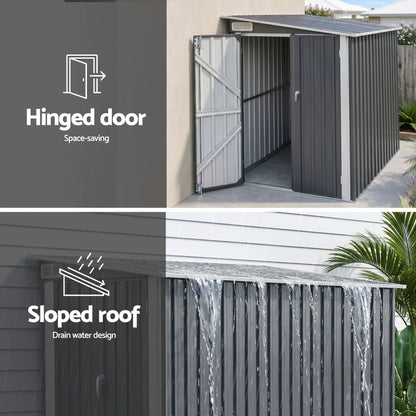 Giantz Garden Shed 118x238cm Lean To Bike Shelter Backyard Outdoor Storage - Image 6