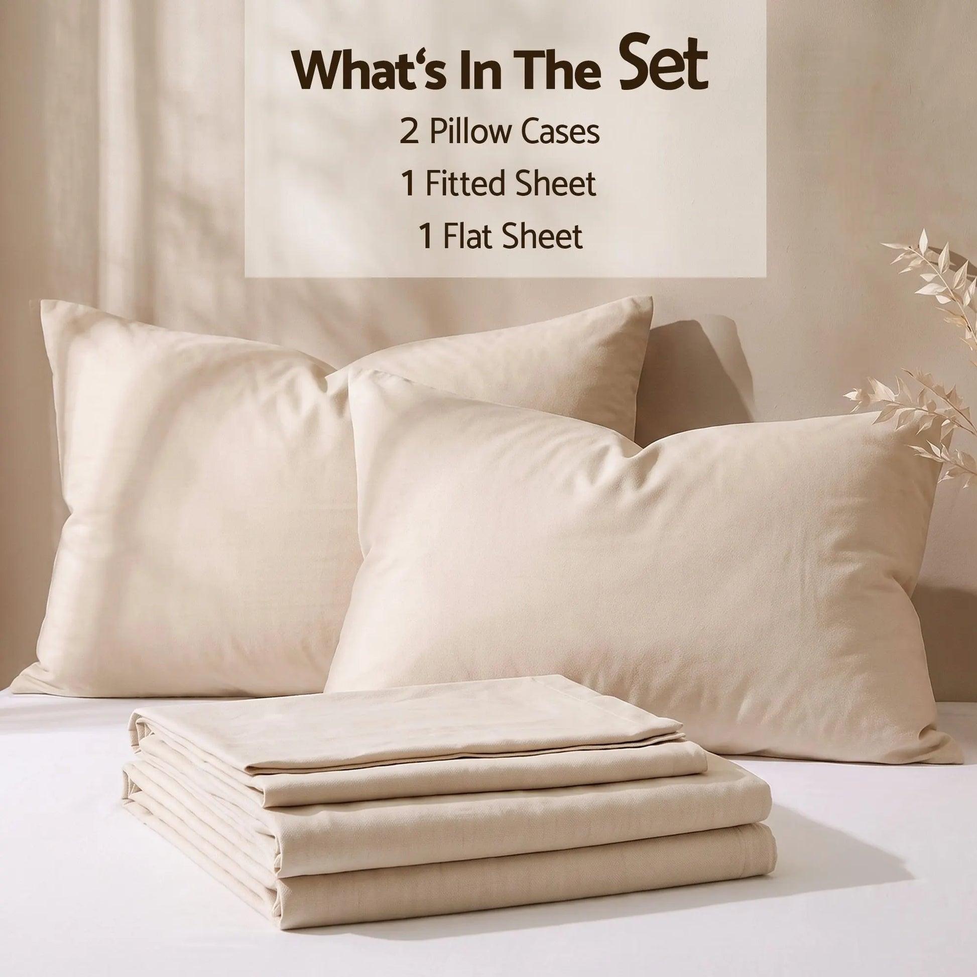 Giselle Double Sheet Set 150 GSM Anti-pilling Micro Flannel, Fast Drying Lightweight 4 Piece, 40CM Deep Pocket Fits Thick Mattress, Cream White - Image 6