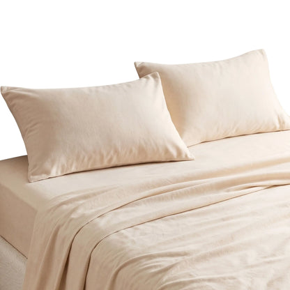 Giselle Double Sheet Set 150 GSM Anti-pilling Micro Flannel, Fast Drying Lightweight 4 Piece, 40CM Deep Pocket Fits Thick Mattress, Cream White - Image 8
