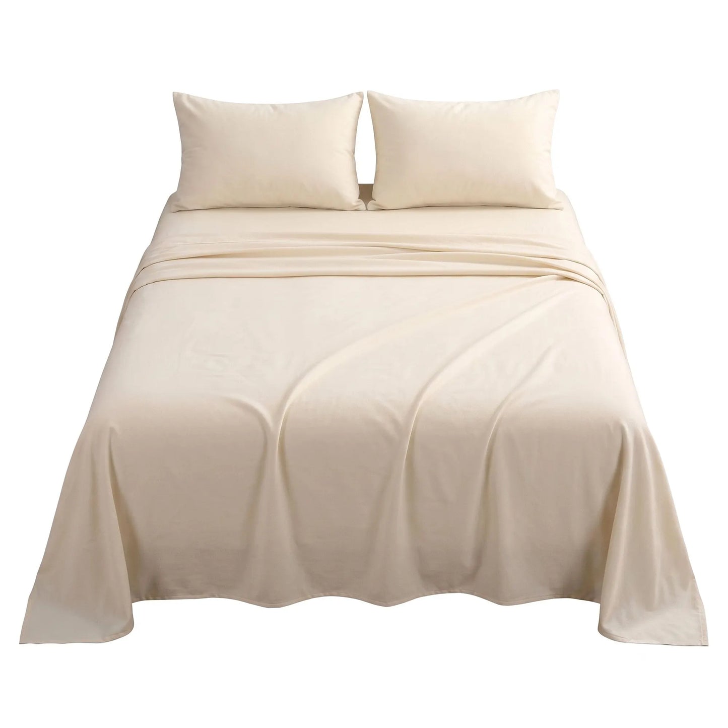 Giselle Double Sheet Set 150 GSM Anti-pilling Micro Flannel, Fast Drying Lightweight 4 Piece, 40CM Deep Pocket Fits Thick Mattress, Cream White - Image 9