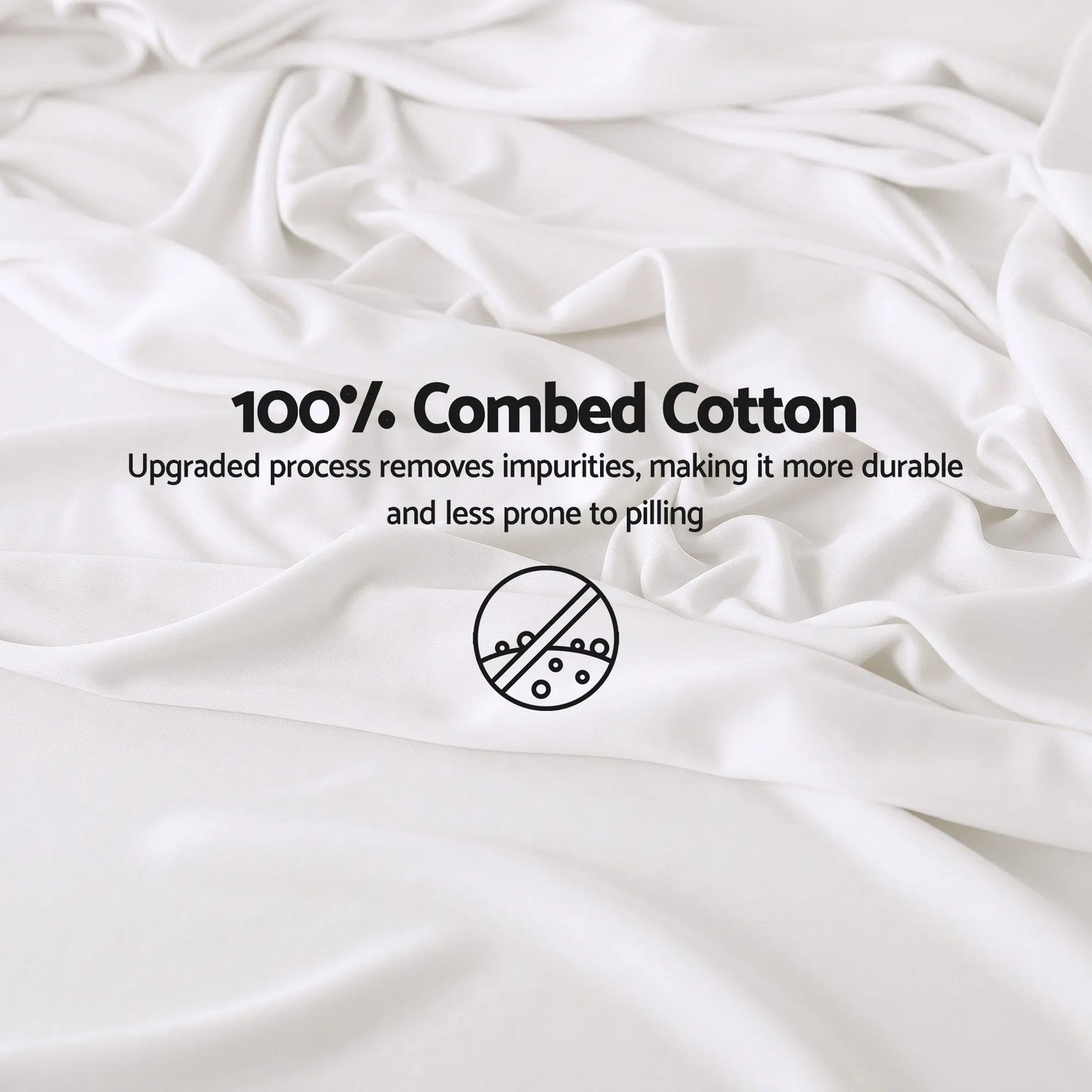 Giselle Double 500TC Cotton 4Pcs Sheet Set with 40cm Extra Deep Pocket for Thick Mattresses Sateen Weave for Sweaty Nights White - Image 5