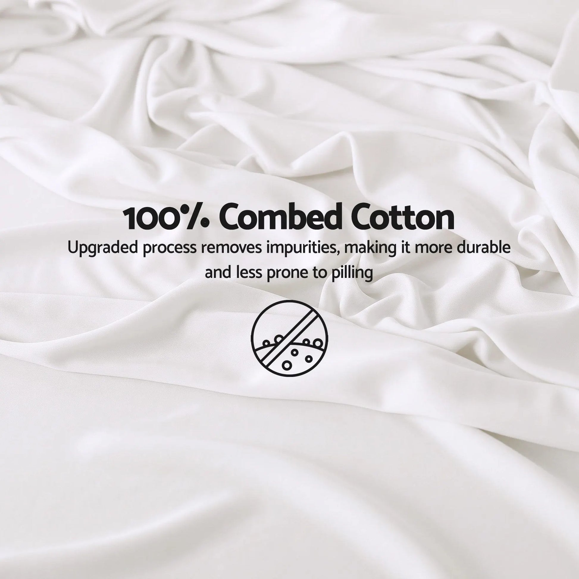 Giselle Double 500TC Cotton 4Pcs Sheet Set with 40cm Extra Deep Pocket for Thick Mattresses Sateen Weave for Sweaty Nights White - Image 5