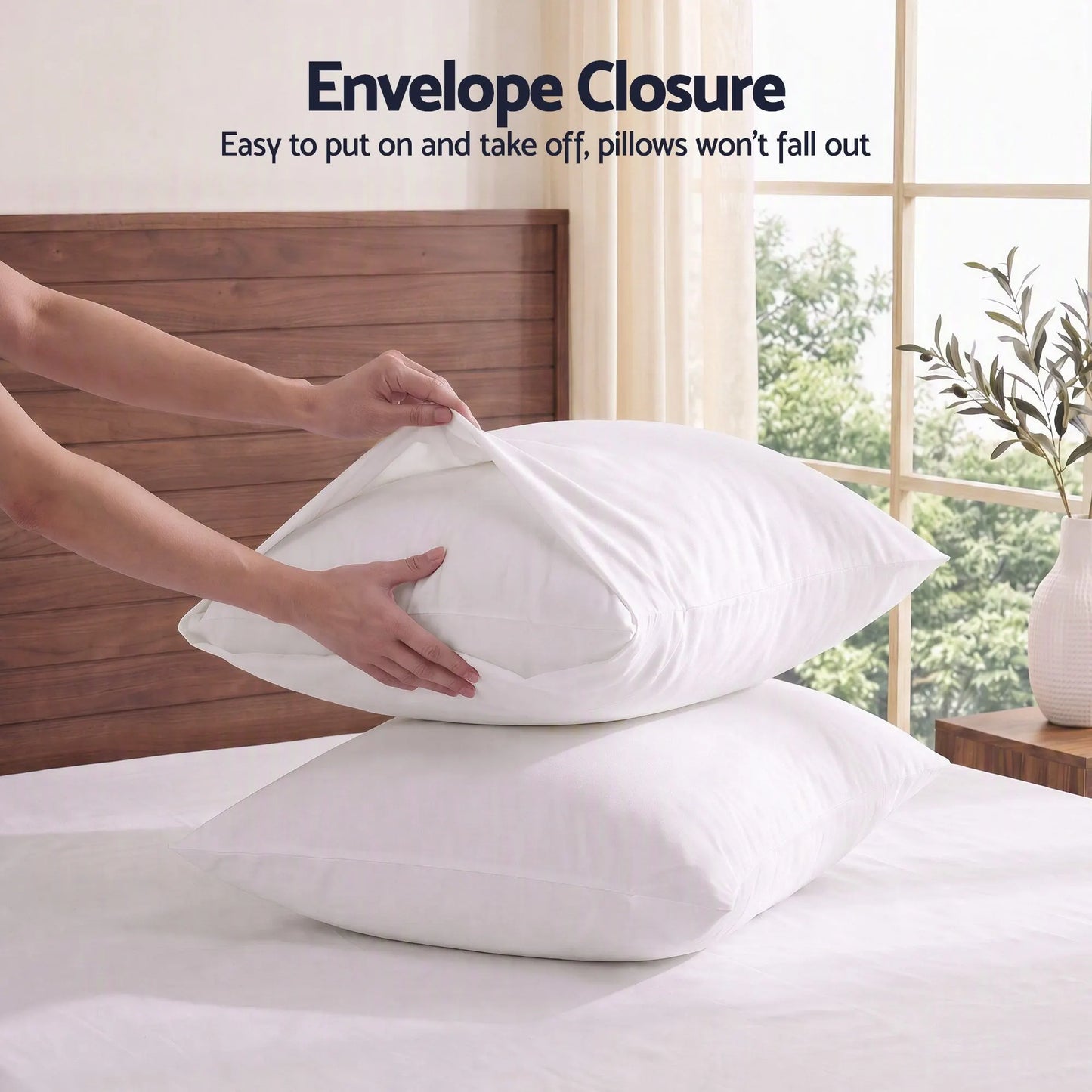 Giselle Double 500TC Cotton 4Pcs Sheet Set with 40cm Extra Deep Pocket for Thick Mattresses Sateen Weave for Sweaty Nights White - Image 6