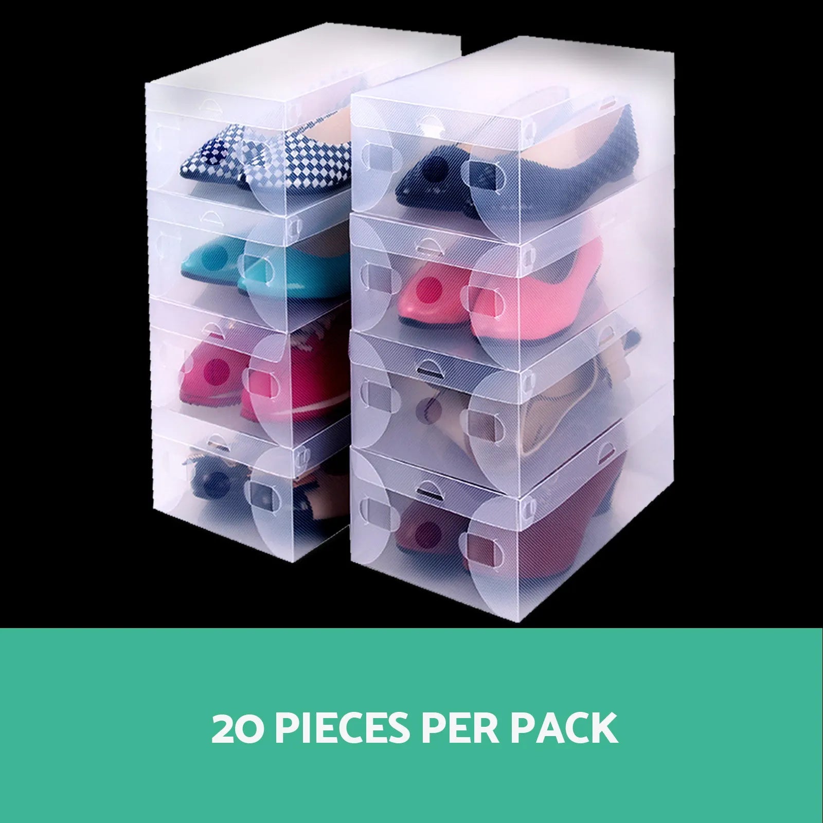 Artiss 20X Shoe Box Storage Clear Case Foldable Stackable - Image 3