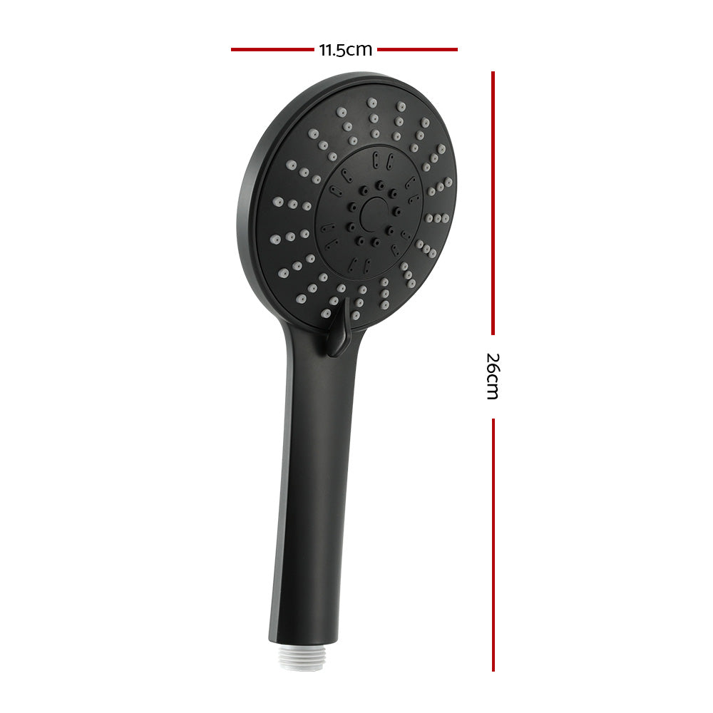 Handheld Shower Head 4.5" High Pressure 5 Modes Poweful Round Black - Image 2